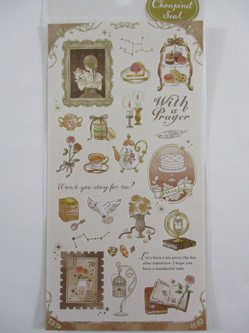 Cute Kawaii MW Choupinet Series - Ivory Won't you stay for Tea Princess Sweets Sticker Sheet - for Journal Planner Craft
