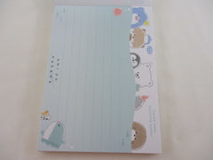 Cute Kawaii Ocean Animals Fish Penguin Seal Octopus 4 x 6 Inch Notepad / Memo Pad - Stationery Designer Paper Collection
