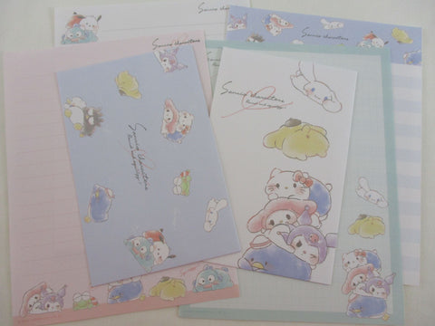 Cute Kawaii Sanrio Characters Hello Kitty Cinnamoroll Kuromi My Melody Purin Pochacco Letter Sets - Writing Paper Envelope Stationery