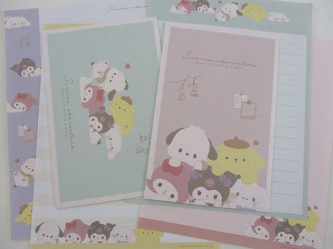 Cute Kawaii Sanrio Characters Chill with us Cinnamoroll Kuromi My Melody Purin Pochacco Letter Sets - Writing Paper Envelope Stationery