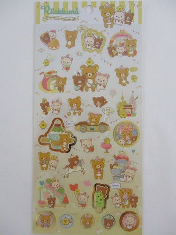 Cute Kawaii San-X Rilakkuma Bear Amusement Park Sticker Sheet 2022 - A - for Planner Journal Scrapbook Craft