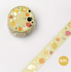 Cute Kawaii BGM Washi / Masking Deco Tape - Fresh Fruit Strawberry Lemon Orange - for Scrapbooking Journal Planner Craft