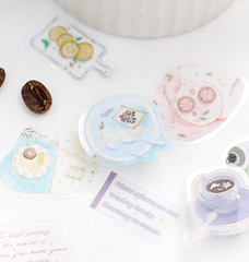 Cute Kawaii BGM Lifestyle Series Flake Stickers Sack - Teatime Relax Weekend Sweet - for Journal Agenda Planner Scrapbooking Craft