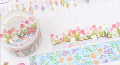 Cute Kawaii BGM Washi / Masking Deco Tape - Colorful Tulip Beautiful Flower Garden Wedding Love Pink - for Scrapbooking Journal Planner Craft