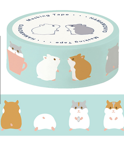 Cute Kawaii Hamamonyo Washi / Masking Deco Tape ♥ Hamster for Scrapbooking Journal Planner Craft