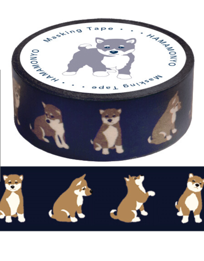 Cute Kawaii Hamamonyo Washi / Masking Deco Tape ♥ Dog Puppy Doggie Puppies Pet D - for Scrapbooking Journal Planner Craft