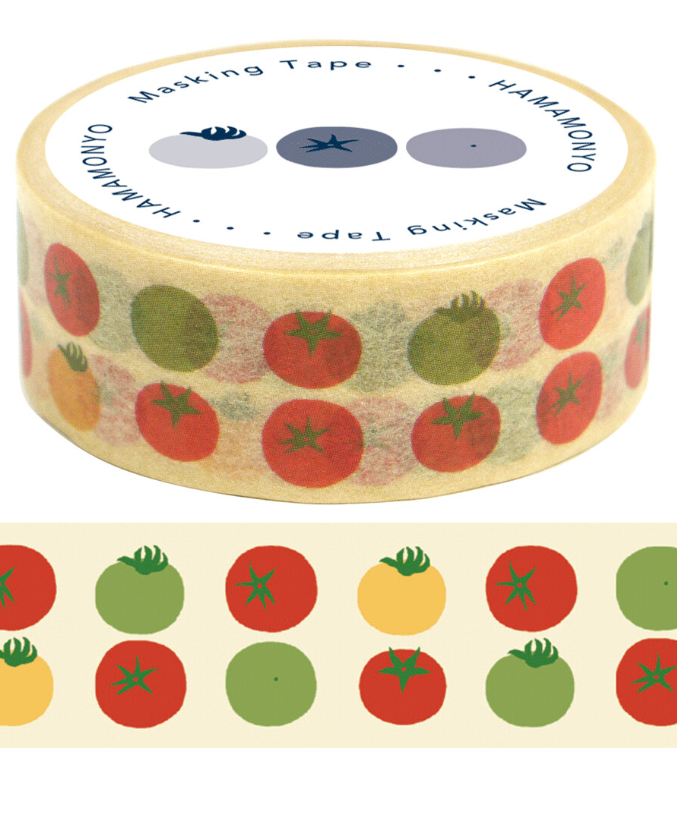 Cute Kawaii Hamamonyo Washi / Masking Deco Tape ♥ Tomato healthy Fruit Vegetables for Scrapbooking Journal Planner Craft