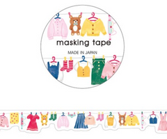 Cute Kawaii Mind Wave Washi / Masking Deco Tape - Outfit Clothings Dress Tops - for Scrapbooking Journal Planner Craft