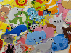 z Cute Kawaii Animals Zoo Safari theme Flake Sack Stickers - 40 pcs