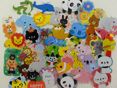 z Cute Kawaii Animals Zoo Safari theme Flake Sack Stickers - 40 pcs