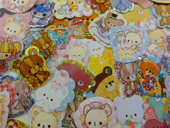 Cute Kawaii Bears theme Flake Sack Stickers - 42 pcs