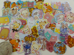 Cute Kawaii Bears theme Flake Sack Stickers - 42 pcs