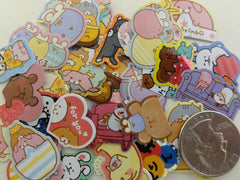 Cute Kawaii Stacked Sleepy Relax Animal Friends Flake Stickers - 47 pcs