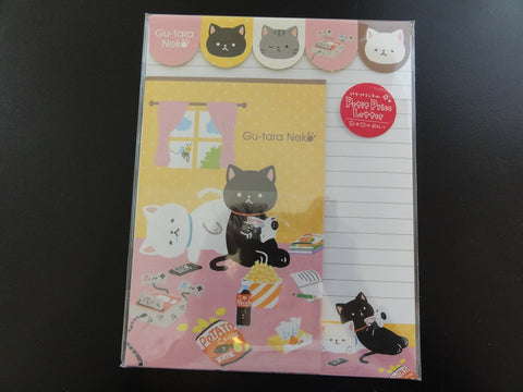 z Cute Kawaii Gu-tara Neko Cat Friends Letter Sets with Stickers