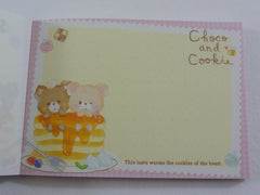 Cute Kawaii Q-Lia Choco and Cookie Bears Mini Notepad / Memo Pad - Stationery Design Writing Collection