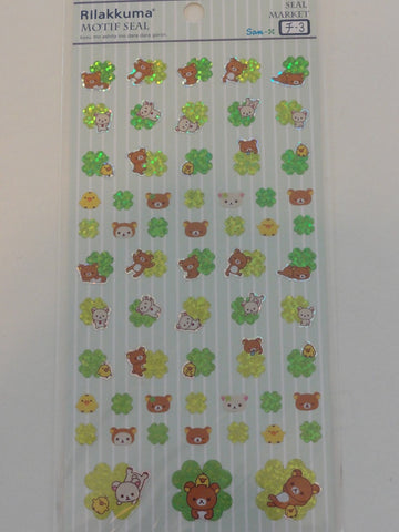 Cute Kawaii San-X Rilakkuma Clover Sticker Sheet