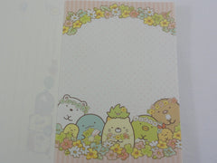 Cute Kawaii San-X Sumikko Gurashi Flower theme 4 x 6 Inch Notepad / Memo Pad - Stationery Designer Paper Collection