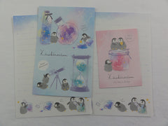 Cute Kawaii Crux Penguin Kirakirarium Mini Letter Sets - Small Writing Note Envelope Set Stationery