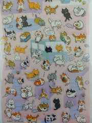 Cute Kawaii Kamio Cat Kitten Sticker Sheet - with Gold Accents - for Journal Planner Craft Agenda Organizer Scrapbook