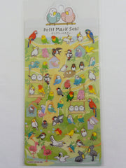 Cute Kawaii Kamio Birds Sticker Sheet - with Gold Accents - for Journal Planner Craft Agenda Organizer Scrapbook