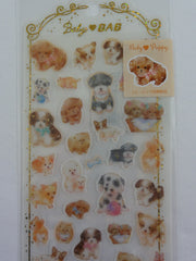 Cute Kawaii Kamio Dog Puppy Sticker Sheet - with Gold Accents - for Journal Planner Craft Agenda Organizer Scrapbook