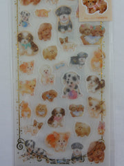 Cute Kawaii Kamio Dog Puppy Sticker Sheet - with Gold Accents - for Journal Planner Craft Agenda Organizer Scrapbook