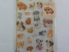 Cute Kawaii Kamio Dog Puppy Sticker Sheet - with Gold Accents - for Journal Planner Craft Agenda Organizer Scrapbook