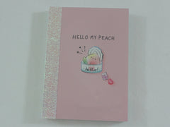 Cute Kawaii Crux Hello My Peach Mini Notepad / Memo Pad - Stationery Design Writing Collection