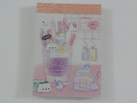 Cute Kawaii Crux Keshikko Stationery Unicorn Hedgehog Cat Penguin Seal Animal Mini Notepad / Memo Pad - A - Stationery Designer Paper Collection