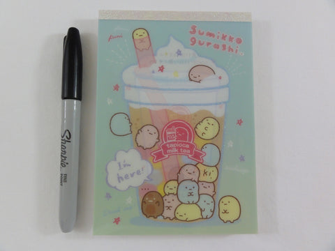 Cute Kawaii San-X Sumikko Gurashi Tapioca Bubble Drink 4 x 6 Inch Notepad / Memo Pad - B - Stationery Designer Paper Collection