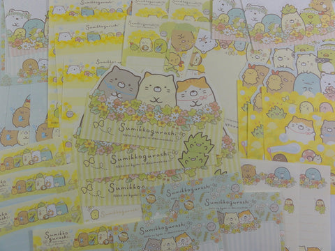 San-X Sumikko Gurashi 40 pc Memo Note Paper Set - Spring Flower Field - Stationery Writing