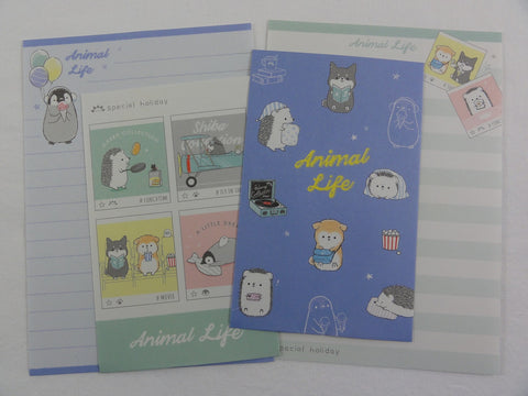 Cute Kawaii Kamio Hedgehog and Dog Mini Letter Sets - Small Writing Note Envelope Set Stationery