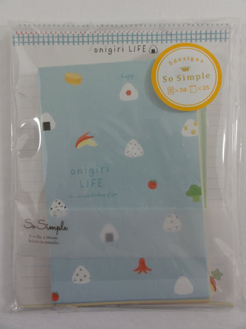 Cute Kawaii Crux Sushi Onigiri Letter Set Pack - Stationery Writing Paper Penpal Collectible