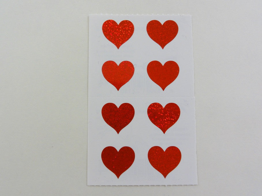 Mrs Grossman Hearts Red Small Sticker Sheet / Module - Vintage & Collectible