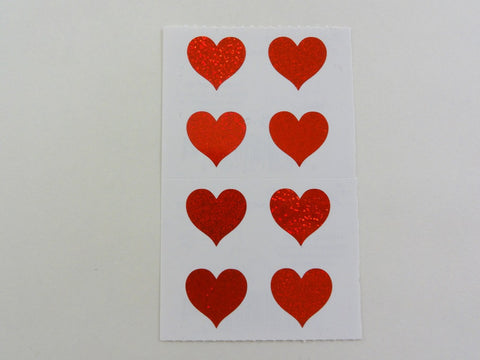 Mrs Grossman Hearts Red Small Sticker Sheet / Module - Vintage & Collectible