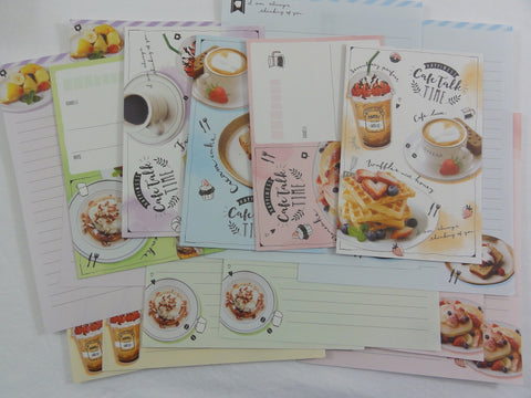 Cute Kawaii Crux Cafe Talk Time Letter Sets - Stationery Writing Paper Envelope Penpal