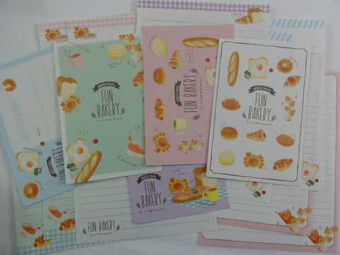 Cute Kawaii Crux Fun Bakery Theme Letter Sets - Stationery Writing Paper Envelope Penpal