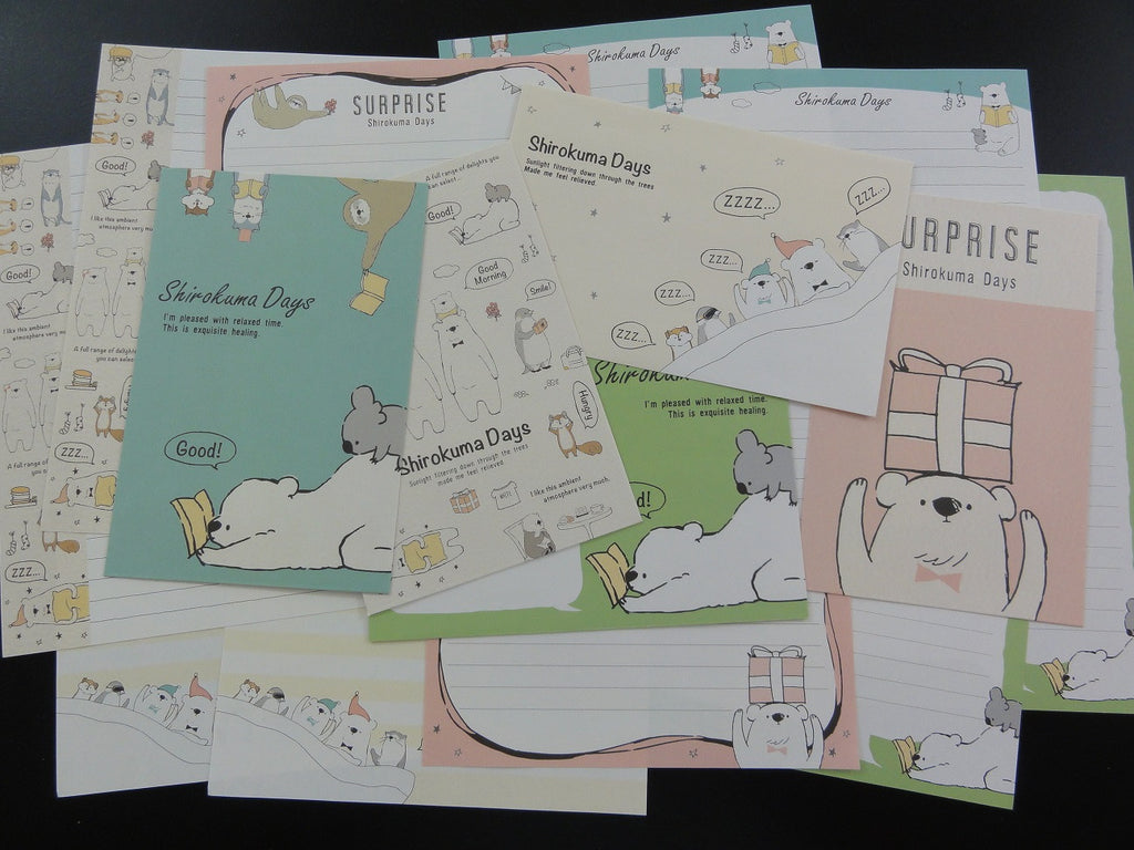 Cute Kawaii Kamio Shirokuma Days Bears Letter Sets - A