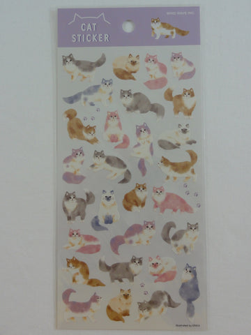 Cute Kawaii Mind Wave Cat Kitten Sticker Sheet - for Journal Planner Craft