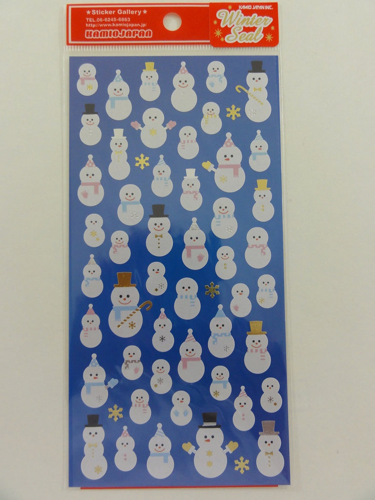 Cute Kawaii Kamio Snowman Christmas Winter Sticker Sheet