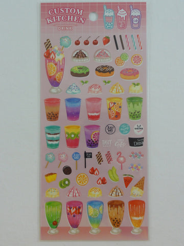 Cute Kawaii Mindwave Food Create Your Own Custom Kitchen Sticker Sheet - B - Drinks Bubble Tea- for Journal Planner Craft