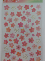 Cute Kawaii Mind Wave Beautiful Spring Sakura Cherry Blossom Flowers Sticker Sheet - for Journal Planner Craft Organizer Calendar