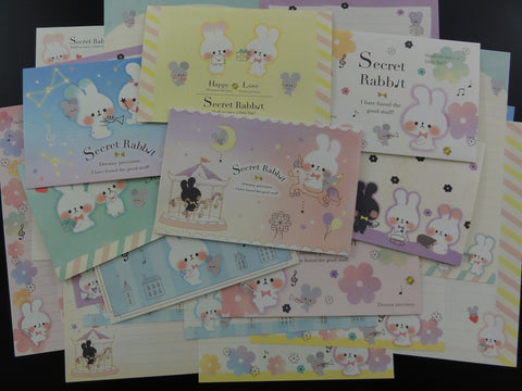 Cute Kawaii Secret Rabbit Letter Paper + Envelope Theme Set