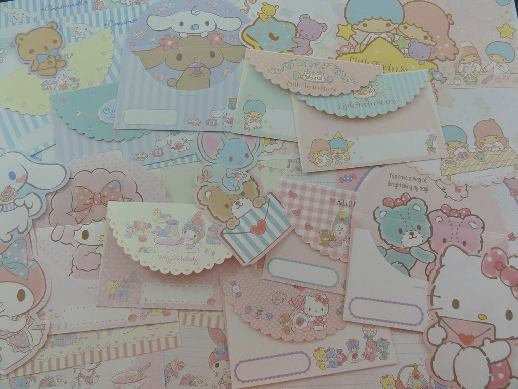 Sanrio Hello Kitty My Melody Little Twin Stars Cinnamoroll Letter Papers + Envelopes Theme Set
