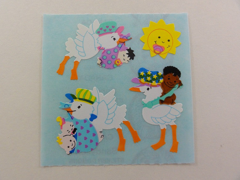 Sandylion Birthday Baby Bundle Bird Stork Sticker Sheet / Module - Vintage & Collectible