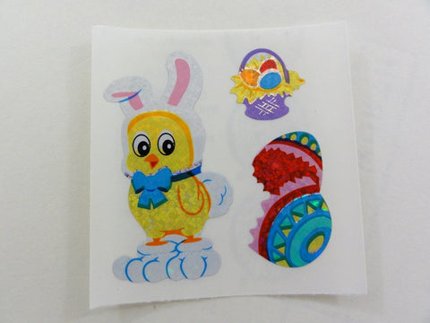 Sandylion Easter Eggs Bunny Rabbit Glitter Sticker Sheet / Module - Vintage & Collectible