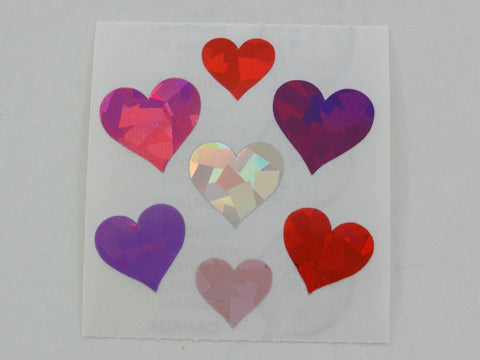 Sandylion Hearts Love Valentine Prismatic Sticker Sheet / Module - Vintage & Collectible