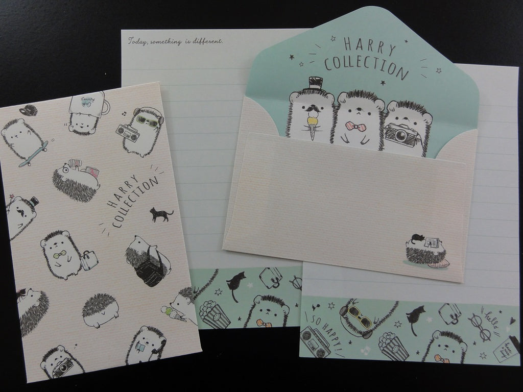 Cute Kawaii Kamio Traveling Hedgehog Mini Letter Sets