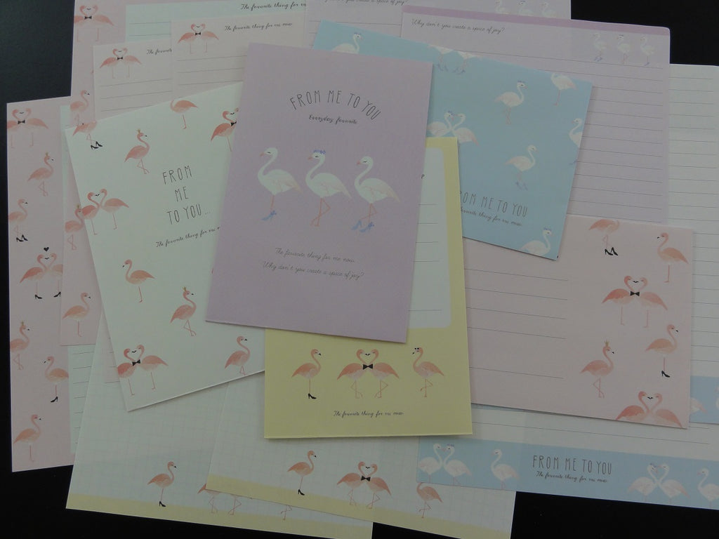 Cute Kawaii Kamio From Me to You Flamingo Bird Letter Sets