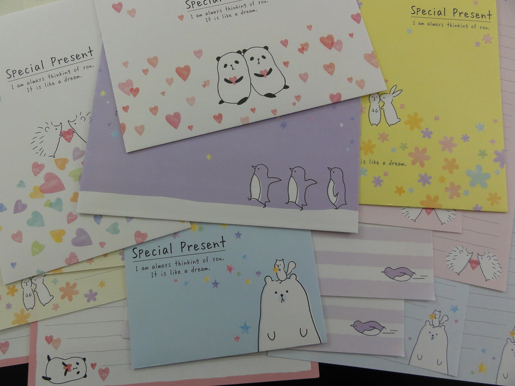 Cute Kawaii Crux Special Present Rabbit Bear Penguin Panda Letter Sets